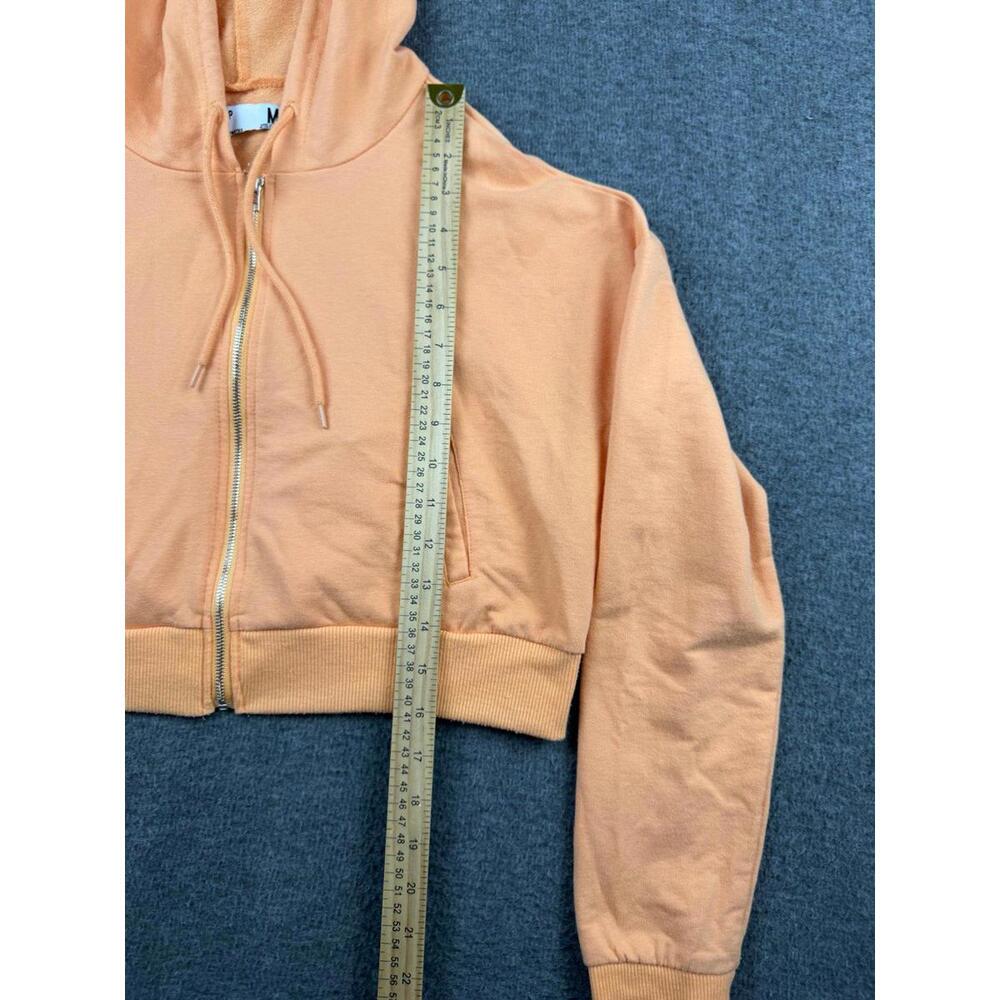 Refuge Athletic Women's Size Medium Jacket Orange Slush Cropped Full Zip Hoodie - Picture 3 of 6